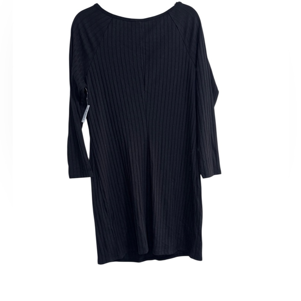 Old Navy Black Ribbed Long Sleeve Dress 2X NWT - Picture 2 of 3